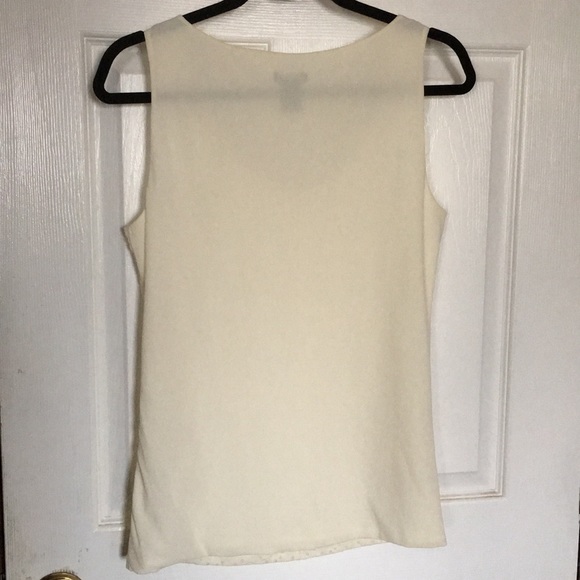 Ann Taylor Ecru Iridescent Sequined Sleeveless Top - Picture 4 of 8